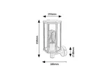 Dubrovnik, outdoor wall lamp, E27 1xMAX 40W, 15,5x31cm, L18cm, without lightsource, IP44