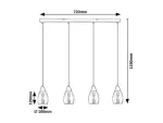 Ilmari,ind. pendant, E27 4xMAX15W, L72cm