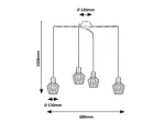 3540 Lampa wisząca Belano E27 4x MAX 40W czarny