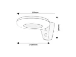 Certovo, outdoor solar wall lamp, LED4W, with shade: 360lm, without shade: 600lm, H10cm, D18,5cm, L22cm, motion sensor, IP44