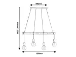3980 Lampa wisząca Pablo E27 4xMAX 40W matt black