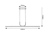 Elia,ind.pend. LED25W, L120cm, chrome