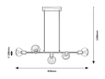 3297 Lampa wisząca Sullivan glass E14 5x40W black