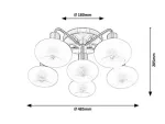 3918 Lampa sufitowa Sorina E14 6x MAX40W antyczny brąz