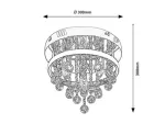 2236 Lampa sufitowa Pallas LED 20W+3xE14 chrome D30