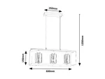 Chadwick,ind.ceil. E27 3xMAX25W, L60cm