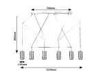 Aslaug,ind.pend. GU10 6xMAX50W, L117cm