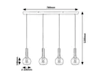 Centio,ind.pendant, E27 4xMAX40W, L78cm