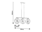 5361 Lampa wisząca Cortado E27 3xMAX40W black D25