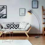 5592 Lampa stojąca OTTO,E-27, 1max 60W, IP20, matowy czarny/złota folia 230V, 50Hz