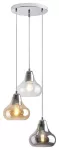 7977 Lampa wisząca Jezabel LED/ e-27 3x max.60W, IP20 19659,19660, 19661 chrom/ kolor dymny 230V, 50Hz