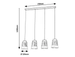 3544 Lampa wisząca Zenaida E27 4x MAX 60W czarny