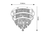 2237 Lampa sufitowa Pallas LED 32W+3xE14 chrome D40