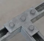 Płaska płytka z czterema otworami, w kształcie litery T, Stal, HD, 138 mm x 90 mm