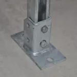 Prostokątna płyta podstawy słupa, 100 mm x 160 mm x 80 mm