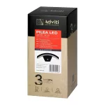 PILEA LED 9W, lampa ogrodowa z czujnikiem PIR, 700lm, IP54, 4000K, czarna