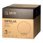 OFELIA oprawa ogrodowa kula, E27, max. 18W, IP65, kamień, ⌀380