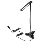 TERI LED, lampka biurkowa z klipsem, 5W, 260lm, 4000K, czarna