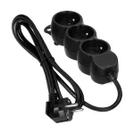 Przedłużacz 3x2P+Z,1,4m, 3x1mm², czarny