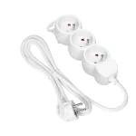 Przedłużacz 3x2P+Z,1,4m, 3x1mm², biały