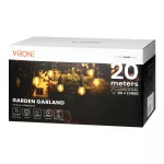Girlanda oświetleniowa - 1 sznur 20 m (20 opraw) + 20 żarówek LED 1W E27, 3000K + 1 żarówka gratis