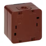 Gniazdo pojedyncze 2P+Z SCHUKO bryzgoodporne z klapką dymną IP44, SMART, brązowy