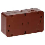 Gniazdo podwójne2x2P+Z SCHUKO bryzgoodporne z klapką w kolorze wyrobu IP44, SMART, brązowy