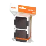 Gniazdo podwójne 2x 2P+Z SCHUKO bryzgoodporne z klapką dymną IP44, SMART, biały