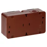 Gniazdo podwójne 2x 2P+Z SCHUKO bryzgoodporne z klapką dymną IP44, SMART, brązowy
