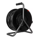 Przedłużacz bębnowy, 4 gniazda 2P+Z, kabel PVC H05VV-F 3x1,5mm², długość - 50m, STAŁE GNIAZDA, termik, przesłony torów prądowych