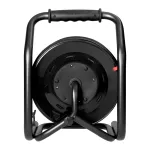 Przedłużacz bębnowy profesjonalny IP44, 4 gniazda 2P+Z, kabel gumowy olejoodporny, H07RN-F 3x2,5mm², długość 40m, unikatowy stojak CUBE, STAŁE GNIAZDA, termik, przesłony torów prądowych