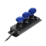 Przedłużacz warsztatowy bryzgoszczelny IP44, 3 gniazda 2P+Z IP44, przewód gumowy, H05RR-F 3x1,5mm², długość 3m