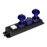 Przedłużacz warsztatowy bryzgoszczelny z wyłącznikiem IP44, 3 gniazda 2P+Z IP44, przewód gumowy, H05RR-F 3x1,5mm², 3m