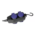 Przedłużacz warsztatowy bryzgoszczelny IP44, 4 gniazda (2+2) 2P+Z, IP44, przewód gumowy, H05RR-F 3x1,5mm², długość 10m