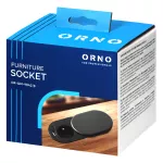 Gniazdo meblowe Ø6cm, wpuszczane w blat z przesuwną pokrywką, ładowarką USB i przewodem 1,9m, 1x2P+Z (French), 2xUSB (typ A+C; PD20W), czarne