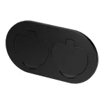Hermetyczne gniazdo elektryczne podwójne, owalne, IP55, 2x2P+Z(French), czarne