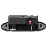 Hermetyczne gniazdo elektryczne podwójne, owalne, IP55, kąt otwarcia 110st. szczotkowane aluminium