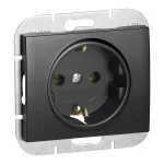 Gniazdo pojedyncze p/t 2P+Z Schuko Onyx, 16A, 250V, PT-17O, czarny