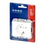 Gniazdo pojedyncze p/t 2P+Z Schuko Onyx, 16A, 250V, PT-17O, biały