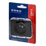 Gniazdo pojedyncze p/t 2P+Z Onyx, 16A, 250V, PT-16O, czarny
