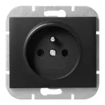 Gniazdo pojedyncze p/t 2P+Z Onyx, 16A, 250V, PT-16O, czarny
