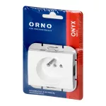 Gniazdo pojedyncze p/t 2P+Z Onyx, 16A, 250V, PT-16O, biały