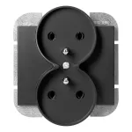 Gniazdo podwójne p/t 2x2P+Z Onyx, 16A, 250V, PT-6OR, czarny