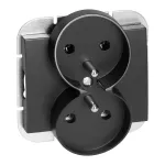 Gniazdo podwójne p/t 2x2P+Z Onyx, 16A, 250V, PT-6OR, czarny