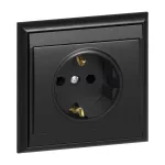 Gniazdo pojedyncze p/t 2P+Z, Schuko Luna, 16A, 250V, PT-17L, czarny