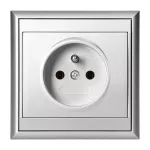 Gniazdo pojedyncze p/t 2P+Z Luna, 16A, 250V, PT-16L, srebrny