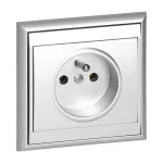 Gniazdo pojedyncze p/t 2P+Z Luna, 16A, 250V, PT-16L, srebrny