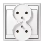 Gniazdo podwójne p/t 2x2P+Z Luna, 16A, 250V, PT-6LR, biały