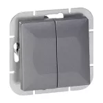 Łącznik p/t świecznikowy Pearl, 10A, 250V, WP-2P, antracyt