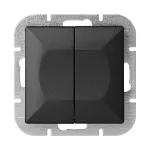 Łącznik p/t świecznikowy Pearl, 10A, 250V, WP-2P, czarny